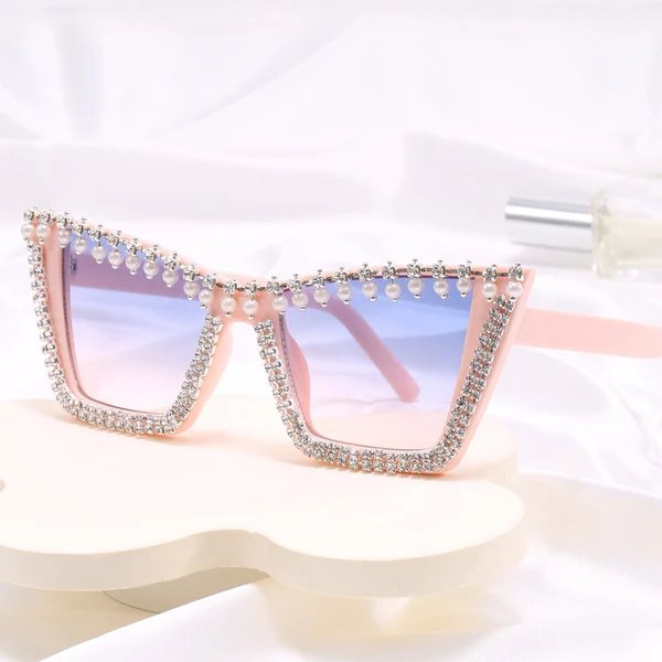 Damen Glamouröse Designer-Sonnenbrille mit funkelndem Rahmen