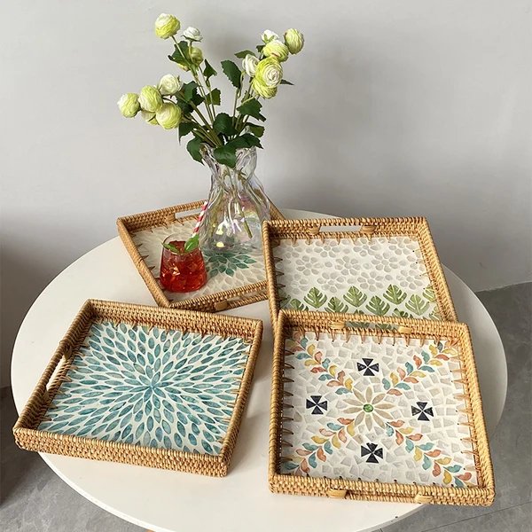 Damen dekoratives Mosaik-Servierplatten-Set