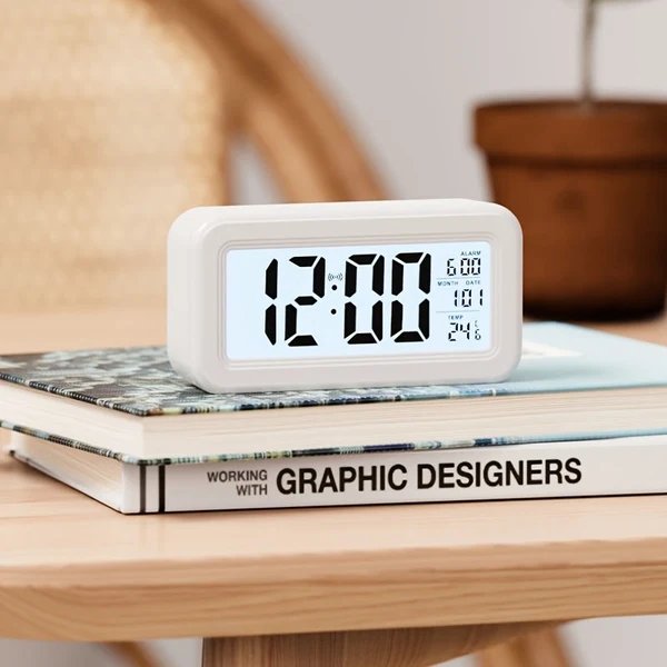 Schlanker Digitaler Wecker | LCD-Anzeige mit Schlummerfunktion | Mehrere Farben