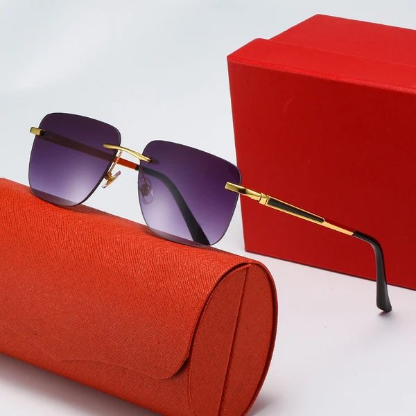 Damen modische rechteckige Halbrahmen-Sonnenbrille mit innovativem Design