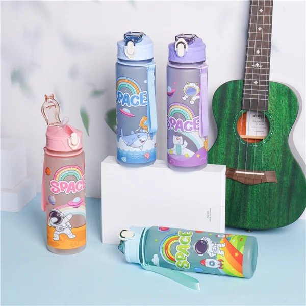 Damen Motivierende Tritan Trinkflasche mit praktischem Klappverschluss