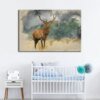 Aquarell-Motiv: Präriehirsch – Leinwandbild