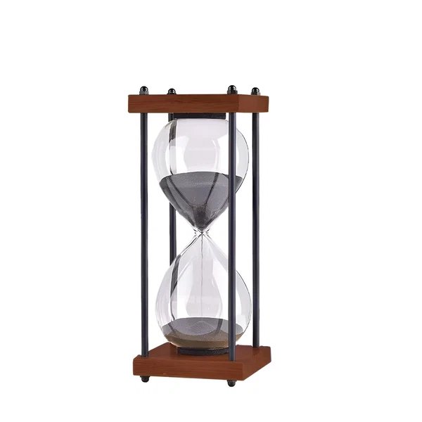 Kostenloser 60-Minuten Sanduhr – Kreatives Dekoratives Retro-Design in Schwarz | Metallrahmen mit kratzfester Basis