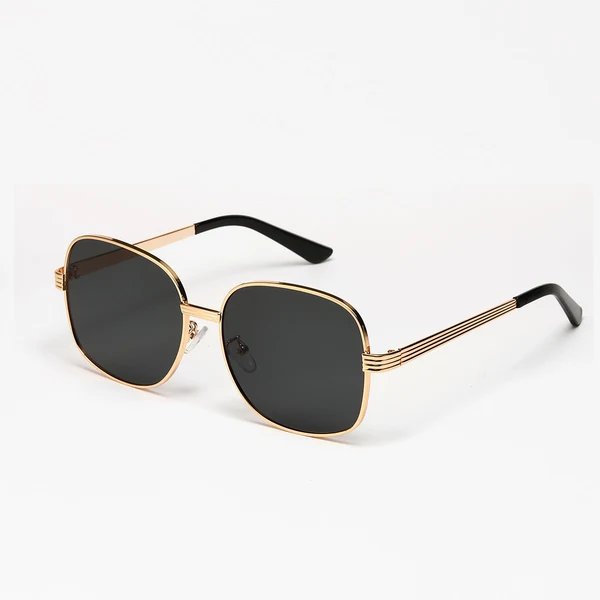 Damen modische kantige Sonnenbrille mit luxuriösem goldenen Rahmen