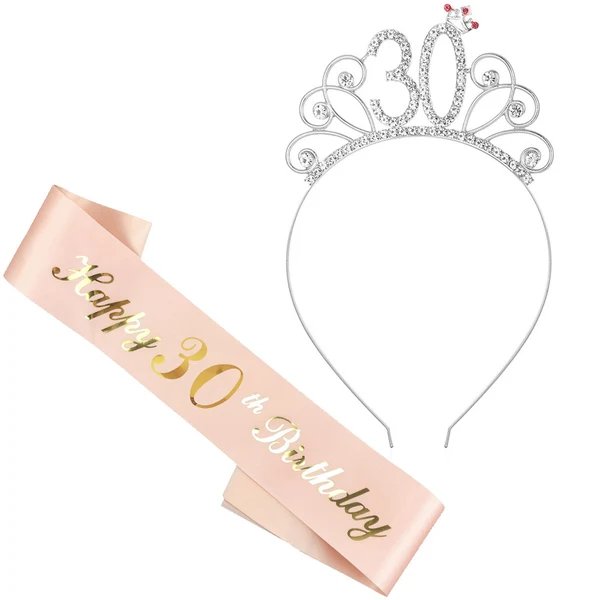 Damen Geburtstags-Tiara und Schärpe Set