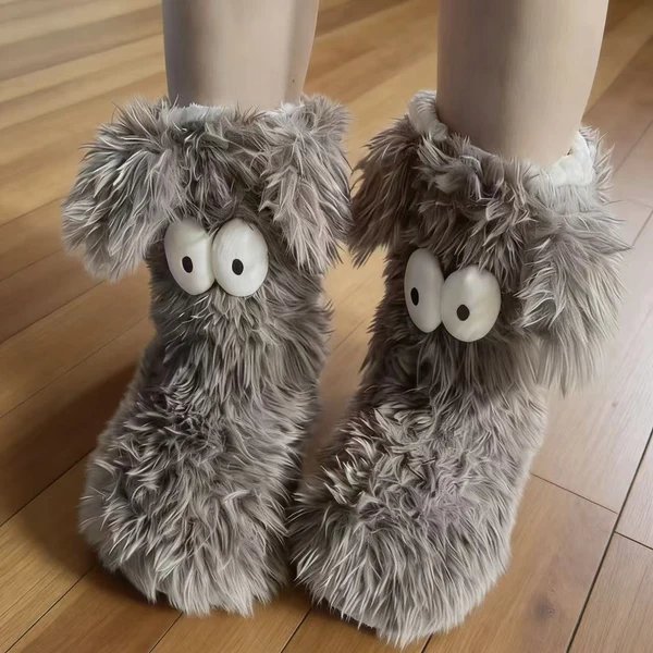 Damen Kuschelige Hausschuhe mit tierischem Design