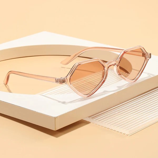 Damen Geometrische Design-Sonnenbrille mit verspiegelten Gläsern