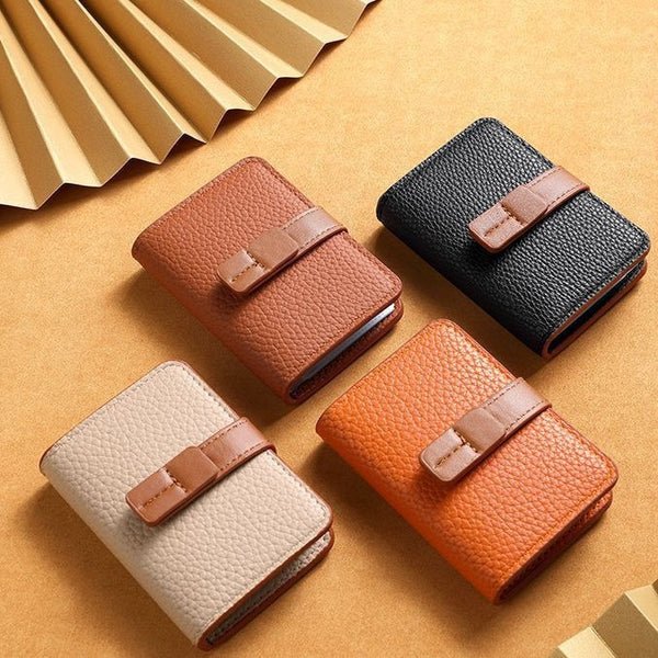 Texturiertes Leder-Kartenhalter-Wallet