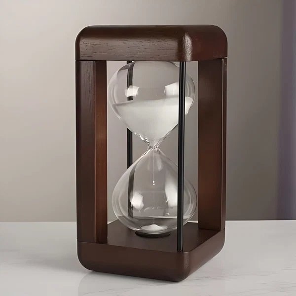 Sanduhr mit solidem Holzrahmen – Hochwertig und dekorativ | 30 Minuten für Büro, Schreibtisch und Zuhause