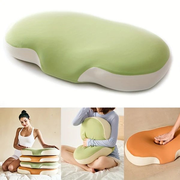 1pc Ovales Macaron Kissen Zervikal Memory Foam Kissen, Kühles Bettkissen Zum Schlafen - Nackenkissen Zur Schmerztherapie Schlafen, Kontur Unterstützung Ergonomisches Kissen Für Seiten-, Rücken-, Bauchschläfer Mit Hoch- Und Niedrigpartition