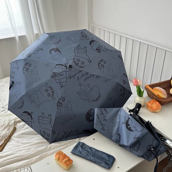Damen Automatischer Regenschirm mit kreativem Comic-Design