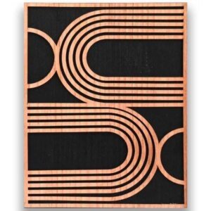 Abstrakte geometrische Holzwandkunst, 40 x 50 cm