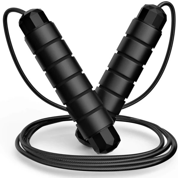 Flexijump Verstellbares Springseil – Verwicklungsfreies Speed-Springseil – Cardio-, Gewichtsabnahme- und Koordinationstraining – Komfortable Schaumstoffgriffe