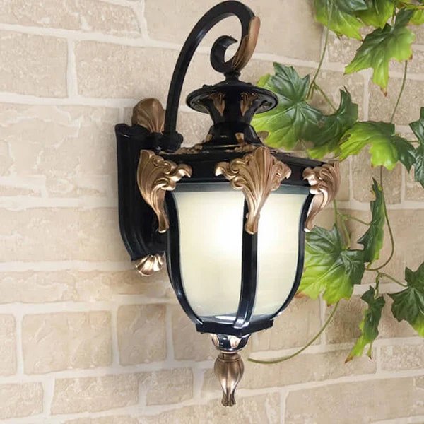Europäisches Retro-Laternen-Glas Außen wasserdicht 1-Licht Wandleuchte Lamp