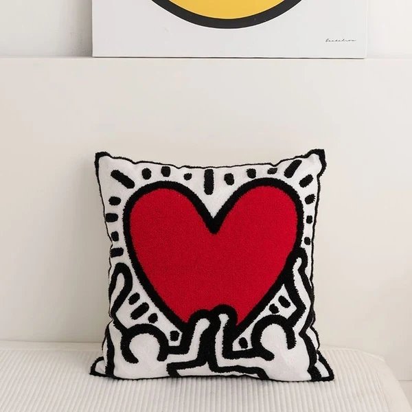 Love Heart Sofa Kissen in weichem Plüschstoffdesign