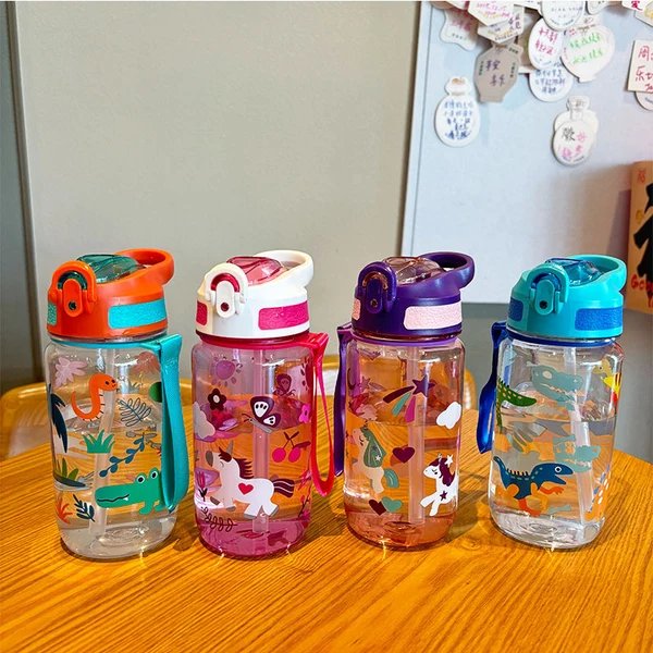 Damen Kindgerechte Trinkflasche mit Dinosaurier-Motiv