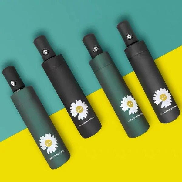 Damen Faltbarer Regenschirm mit floralem Design Hover Image