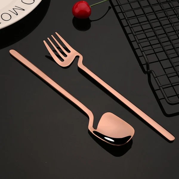 Farbenfrohes Besteckset Messer Gabel Teelöffel Abendessen Geschirr