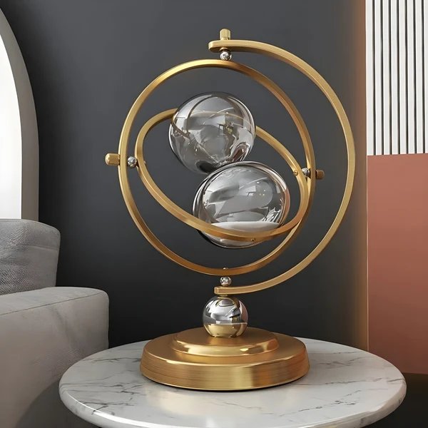 Sanduhr im Globus-Design – Vintage-Look, antiker Stil für Wohnzimmer oder Büro