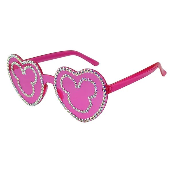 Damen Herzförmige Sonnenbrille mit funkelndem Strassmuster