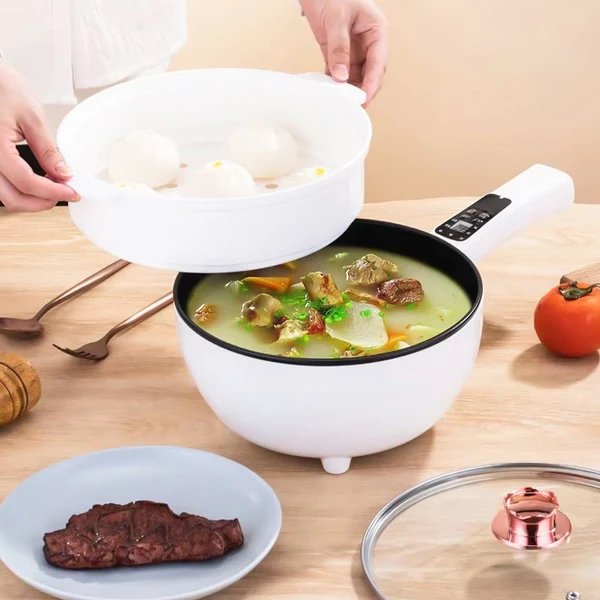 Multifunktionale elektrische Pfanne – Ideal zum Braten, Kochen und Dämpfen, energiesparend und leicht zu reinigen