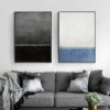 Bilder von Blau und Schwarz - Leinwand Wandkunst Gemälde