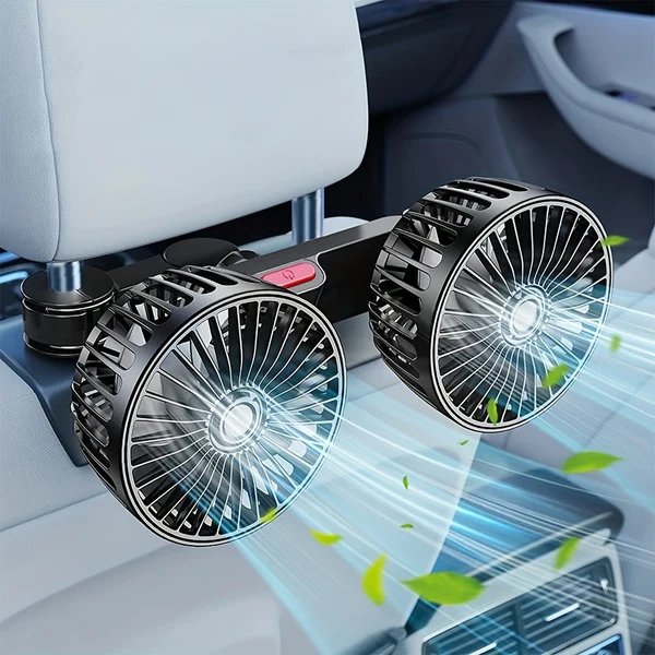 1 Pc Auto-Lüfter, Auto Kleiner Klimaanlage, Doppelseitiger Hecklüfter, Starker Wind, 360 Grad Drehung, Großes Luftvolumen, Subwoofer-Betrieb, Basis-Festklemm-Montagemethode, Geeignet für Auto Zuhause