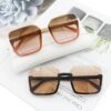 Damen quadratische Sonnenbrille mit extravagantem Leopardenmuster
