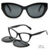 Damen Kunstvoll gestaltete Cat-Eye Sonnenbrille mit abnehmbaren Gläsern