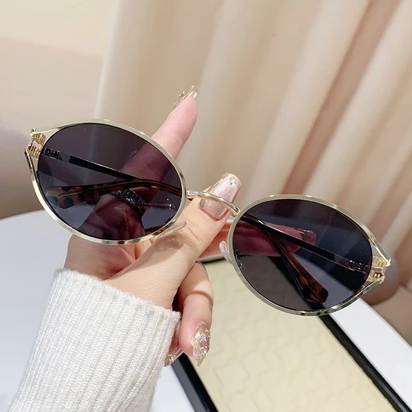 Damen elegante Cat-Eye Sonnenbrille mit feinem Metallrahmen