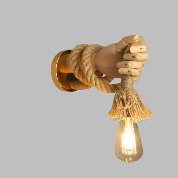 Kreative Wandlampe im Seil-Design mit Griff – Rustikale LED-Lampe für Wohnzimmer & Flur