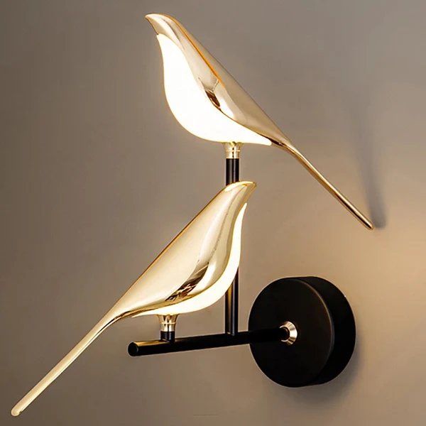 Moderne nordische Wandvogel Lampe