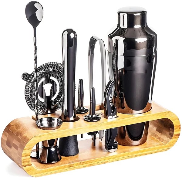 Cocktail-Shaker-Set aus Edelstahl – 10-teiliges Premium-Barkeeper-Set | Ideal für Mischgetränke und Partys
