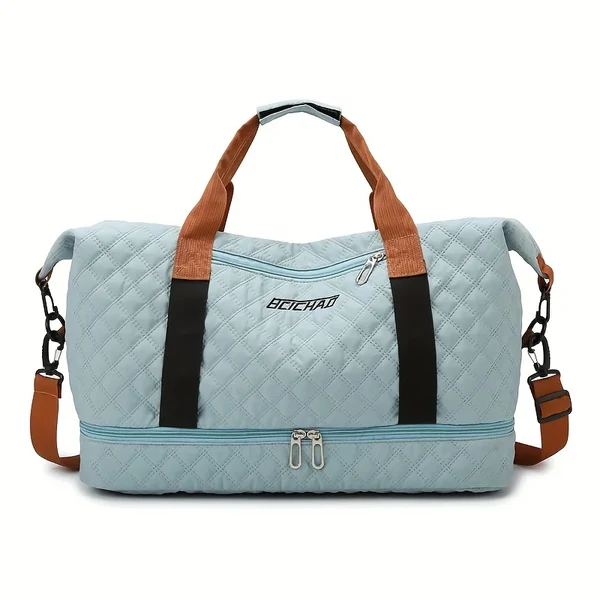 Travessia Reisetasche mit Schuhfach | Große Kapazität & Rautenmuster | Nylon Wochenendtasche für Sport, Kurzreisen & den Alltag