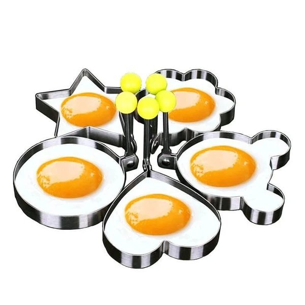 5 Stück/Set Edelstahl Spiegelei Form Pfannkuchen Ringe