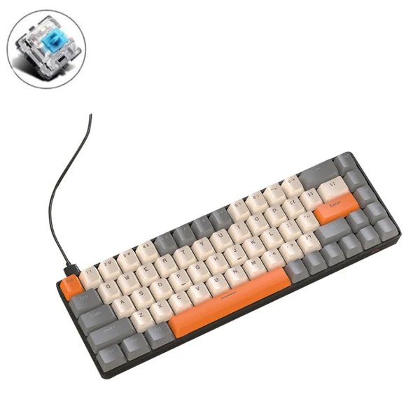 ZIYOU LANG T8 68 Tasten RGB Gaming Mechanische Tastatur, Kabellänge: 1,5m, Stil: Mikro Licht Version Grüner Schaft