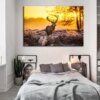 Winterhirsch im Morgengrauen - Leinwandbild