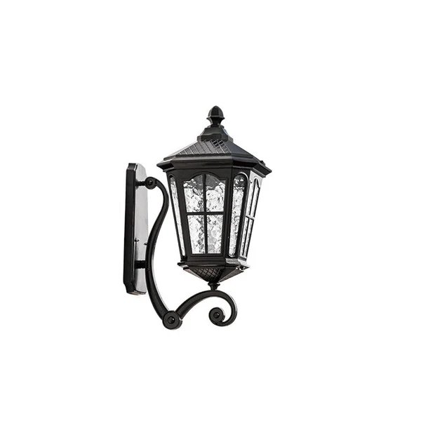 Europäische Outdoor-Laterne Aluminium Glas Wasserdicht 1-Licht Wand Sconce Lampe