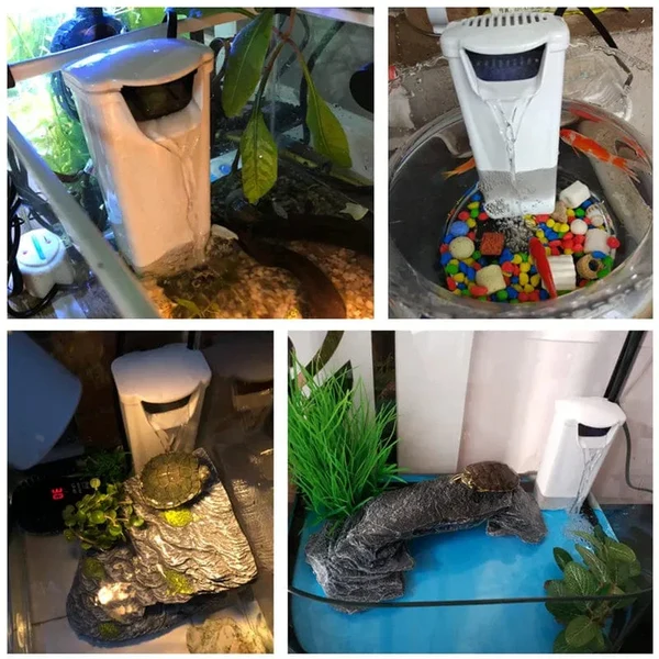 3W 200L/H Wasserfall Aquarienfilterpumpe Schildkröte Fischtank Niedrigwasserstandfilter Sauerstoffpumpe Fisch Schildkröte Reptilienversorgung 220-240V