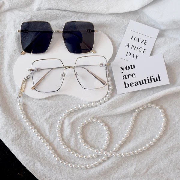 Chic verstellbare Perlen Brillen Kette