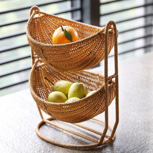 Damen Zweistufiger Rattankorb