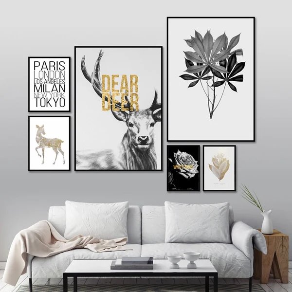 Deer Gallery - Leinwand Wandkunst Malerei