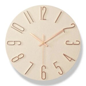 Rahmenlose Wanduhr aus Holz – Nordische Minimalistische Stille Uhr für Modernes Wohndekor Hover Image