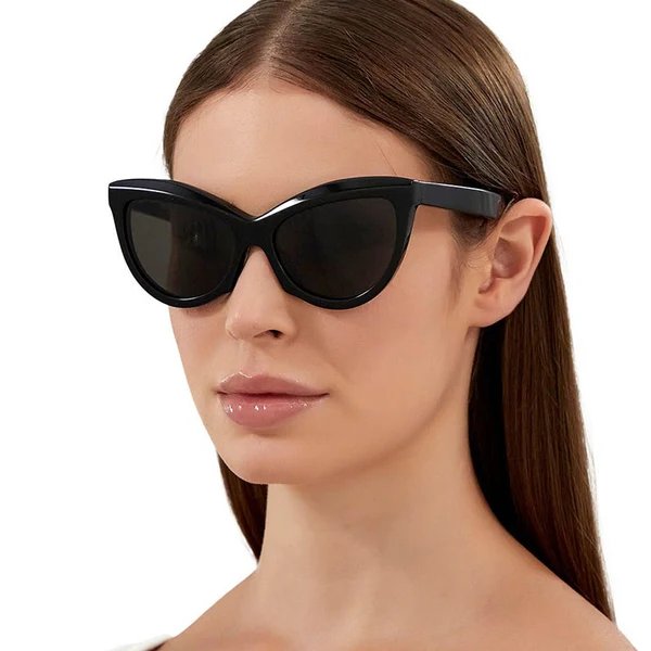 Damen trendige Schwarz-Weiß Sonnenbrille