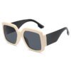 Damen moderne quadratische Sonnenbrille mit verspiegelten Gläsern