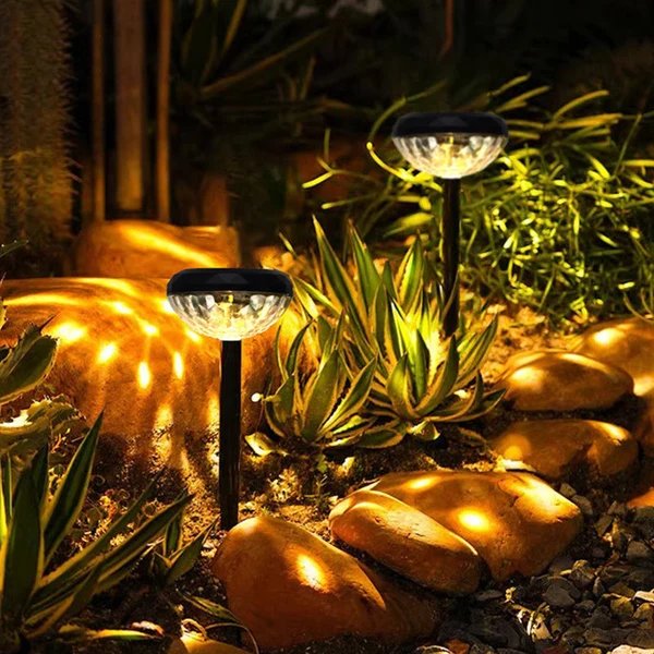 Zeitgenössische industrielle ABS runde LED-Solar-Wasserdichte Rasen-Einbauleuchte für Außenpatio Hover Image