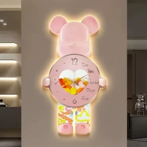 Glühender Stern Bär LED Wanduhr Hover Image