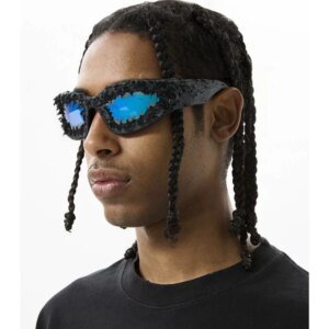 Damen einzigartige Sportsonnenbrille im futuristischen Design