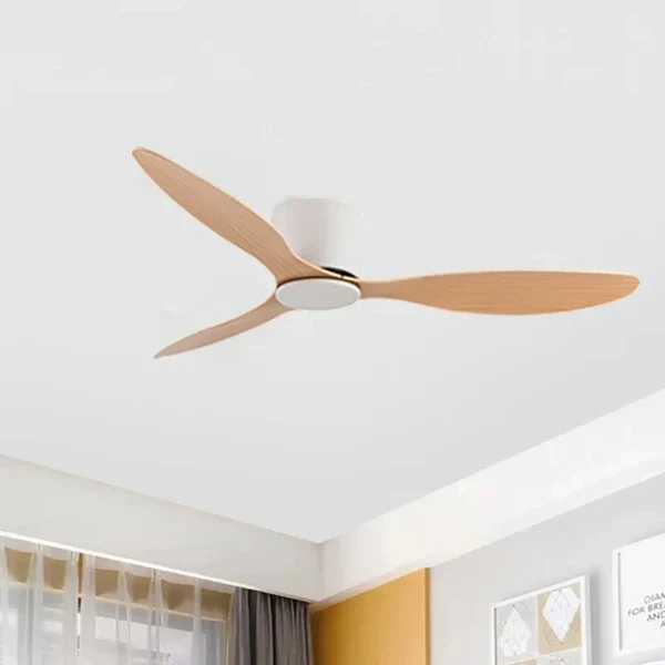 42-52 Zoll Deckenventilatoren mit DC-Motor — Fernbedienung Niedrigboden Kühlventilatoren, ohne Licht, weiße Holz- & schwarze Optionen Hover Image