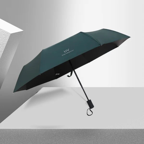Damen Faltbarer Regenschirm mit elegantem Federdesign Hover Image